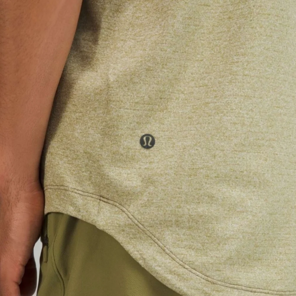 Lululemon Mens Drysense Training Tee Medium Heathered Bronze Green Medium - Picture 2 of 15